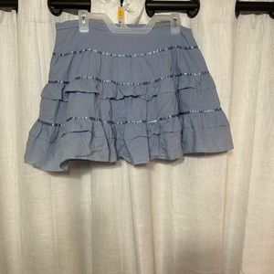 Selé Blue Zipper Ruffled skirt